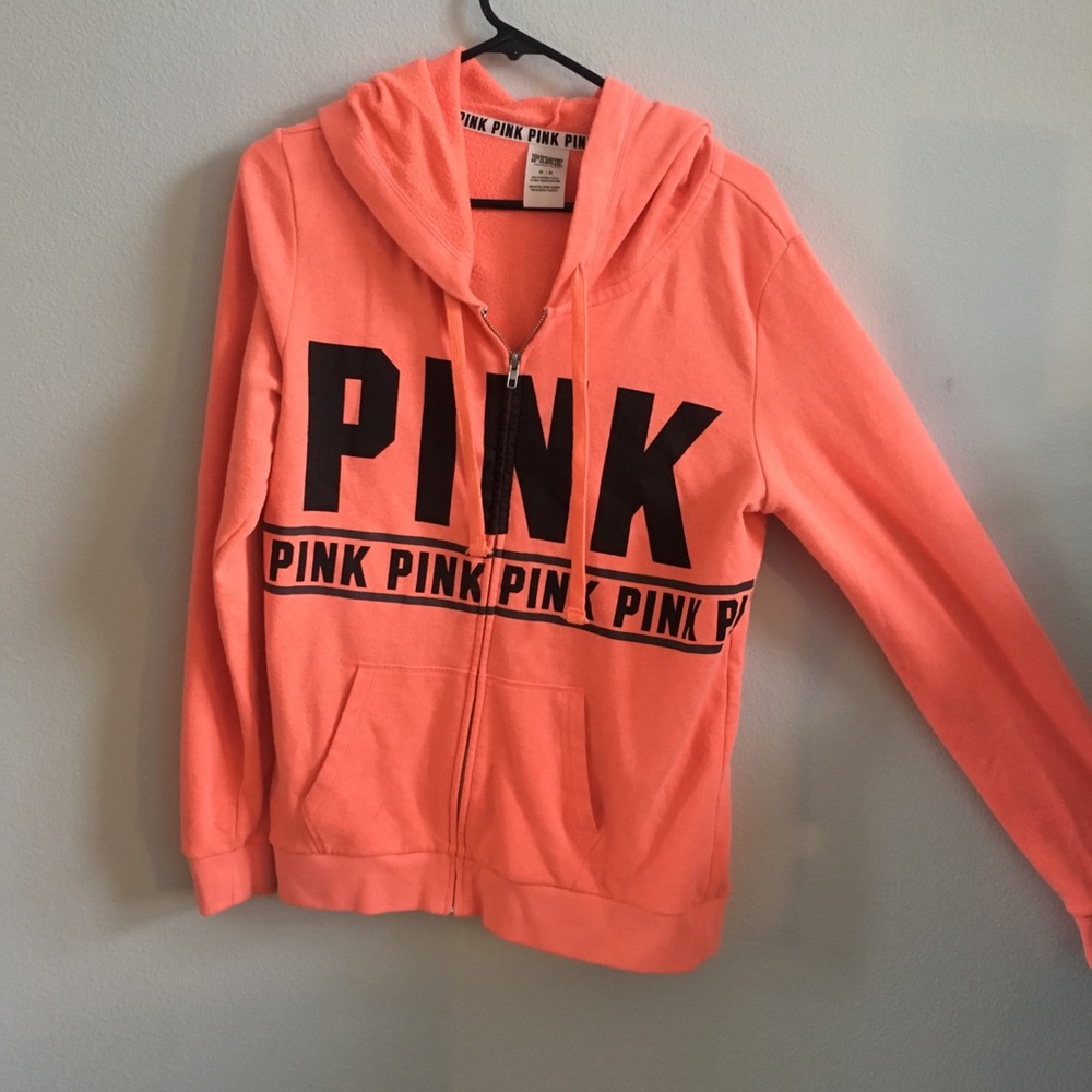 PINK medium neon pink/orange zip up